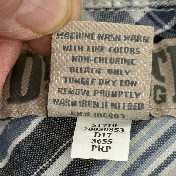 Duluth Trading Co Men 2XLT Blue White Plaid Cotton SS Button Down Shirt 51710 - Picture 8 of 8